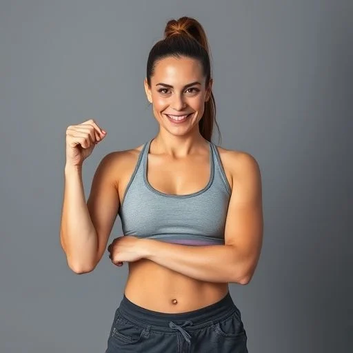 A sophisticated, high-tech visualization of fitness data analytics with abstract geometric shapes and luminous lines, representing data flow.